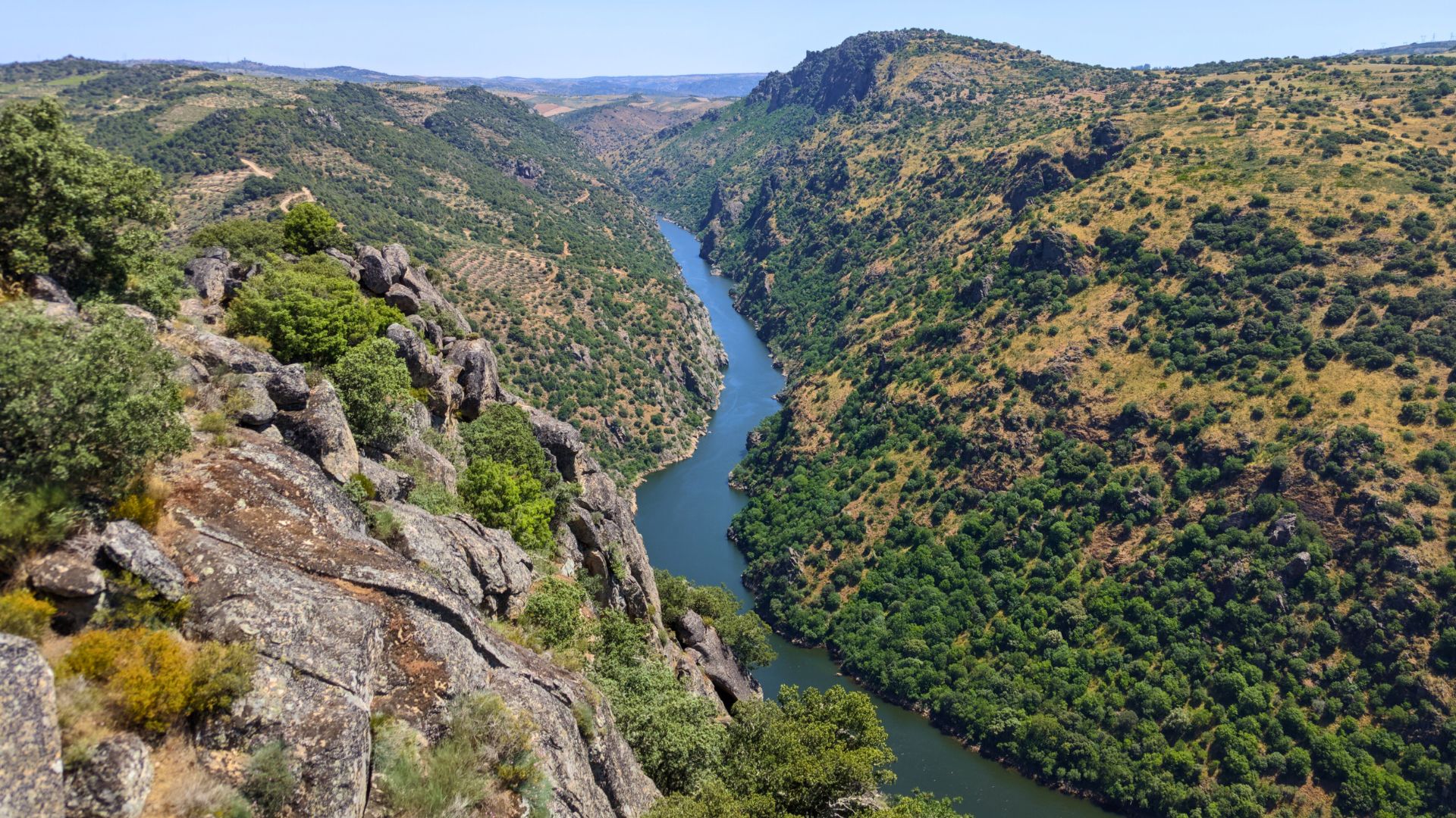 les impressionnantes falaises granitiques qui dominent le Douro